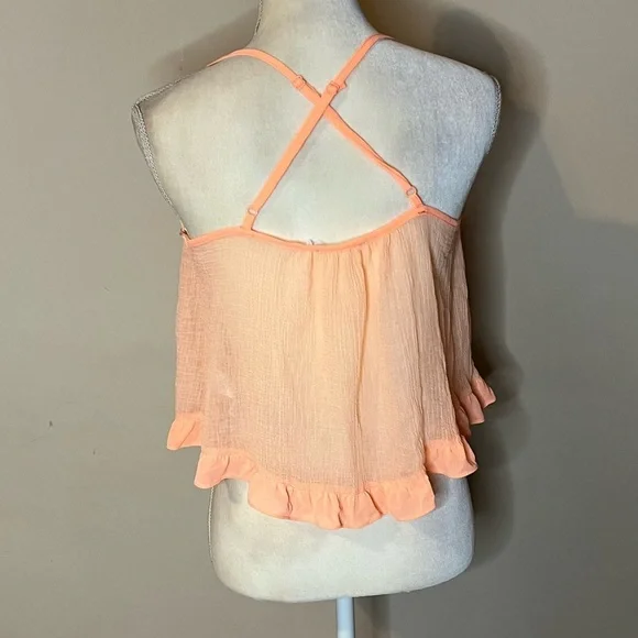 ⭐️3 For $25 Lush Peach Ruffle Women's Top - Picture 4 of 8